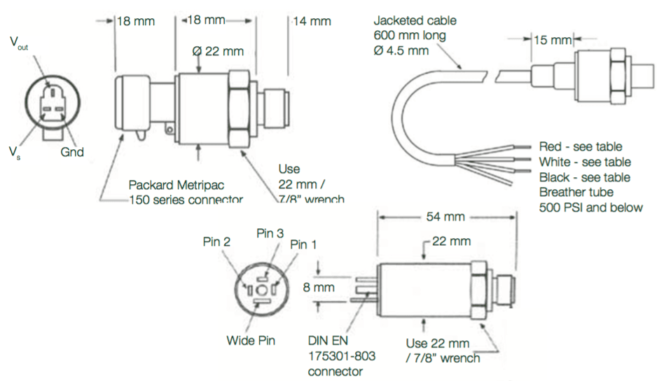 dimension capteur de pression EPT2200