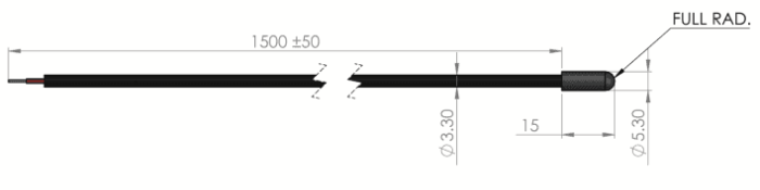 dimension capteur de temperature sonde etp-op variohm