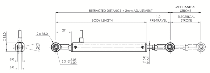 dimensions capteur de position lineaire variohm VLP