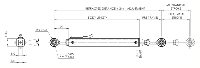 dimensions capteur de position lineaire vxp variohm