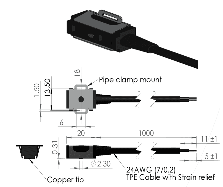 etp-pc-100-g10k3435a1 sond a fixer sur conduit