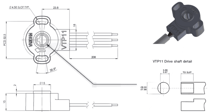 vtp11 capteur deplacement rotatif 90°